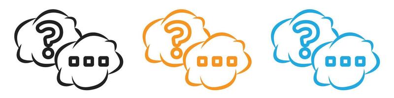 Questions and answers icon logo set collection for web app ui vector