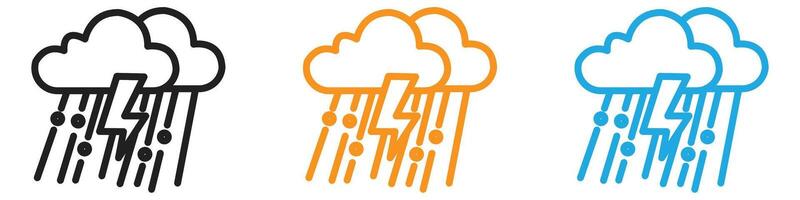 Rain icon logo set collection for web app ui vector