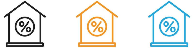 Rate for mortgage icon logo set collection for web app ui vector