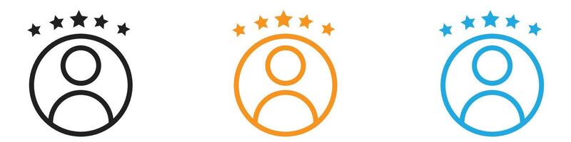 Rating employee icon logo set collection for web app ui vector
