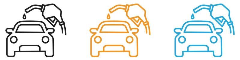 Refueling Car icon logo set collection for web app ui vector