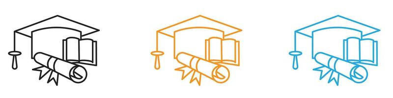 Scholarship icon logo set collection for web app ui vector