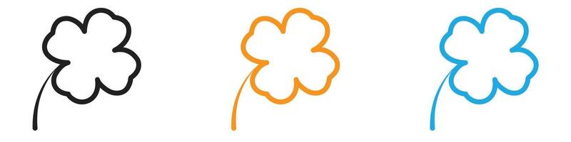 Saint patrick Leaf clover icon logo set collection for web app ui vector