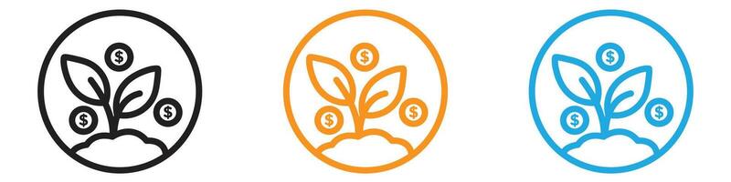 Seed money icon logo set collection for web app ui vector