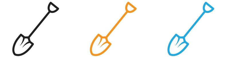 Short spade icon logo set collection for web app ui vector
