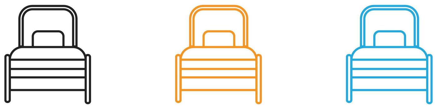 Single bed icon logo set collection for web app ui vector