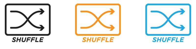Shuffle icon logo set collection for web app ui vector