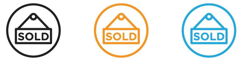 Sold icon logo set collection for web app ui vector