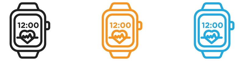 Smart watch icon logo set collection for web app ui vector