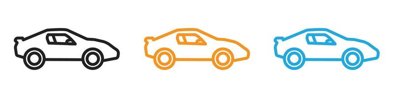 Sports Car icon logo set collection for web app ui vector