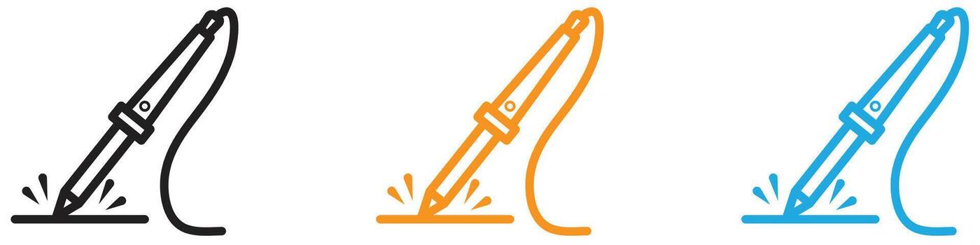 Soldering iron icon logo set collection for web app ui vector