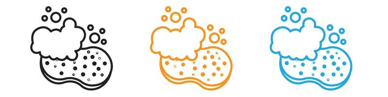 Sponge with foam icon logo set collection for web app ui vector