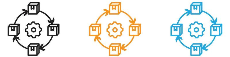 Supply chain icon logo set collection for web app ui vector