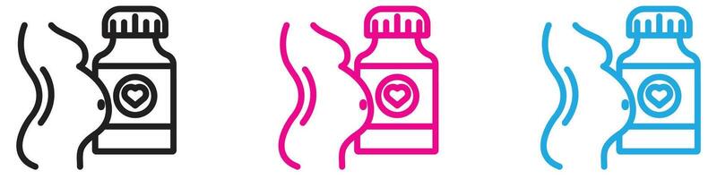 Supplements for pregnant women icon logo set collection for web app ui vector