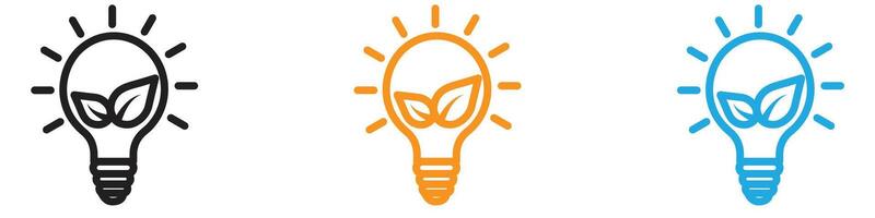 Sustainable ecological energy icon logo set collection for web app ui vector