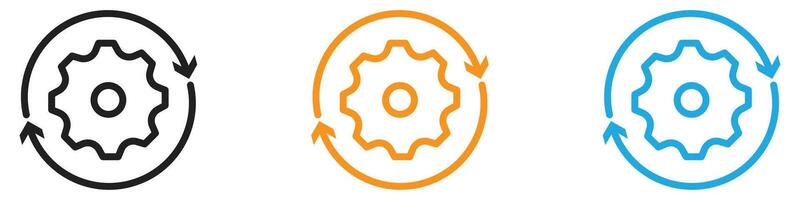Synchronization icon logo set collection for web app ui vector