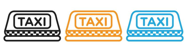 Taxi lamp icon logo set collection for web app ui vector