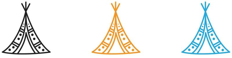 Teepee icon logo set collection for web app ui vector