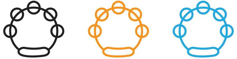 Tambourine icon logo set collection for web app ui vector