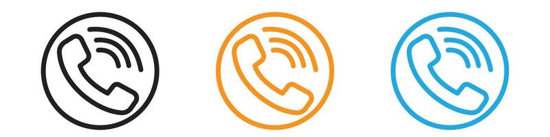 Telephone icon logo set collection for web app ui vector