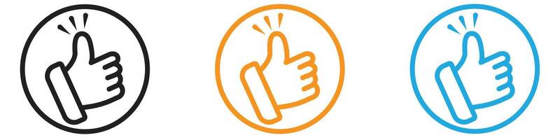 Thumbs Up icon logo set collection for web app ui vector