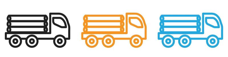 Timber truck icon logo set collection for web app ui vector