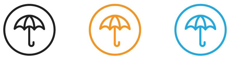 Umbrella icon logo set collection for web app ui vector