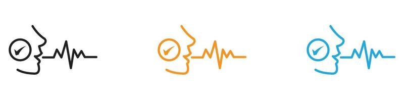 Voice recognition icon logo set collection for web app ui vector
