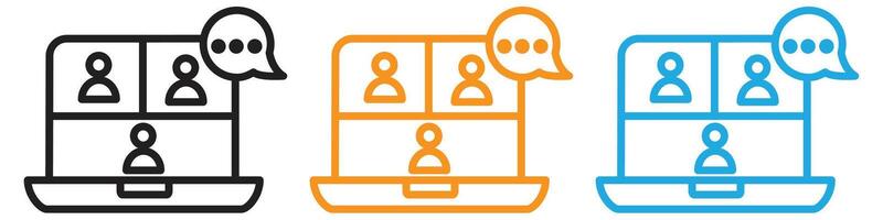 chat conference icon logo set collection for web app ui vector