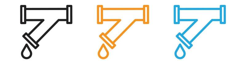 Water pipes icon logo set collection for web app ui vector