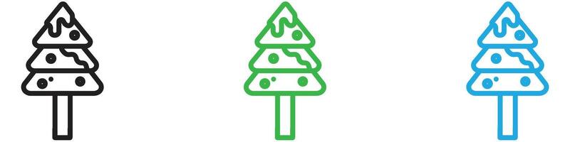 Winter tree icon logo set collection for web app ui vector