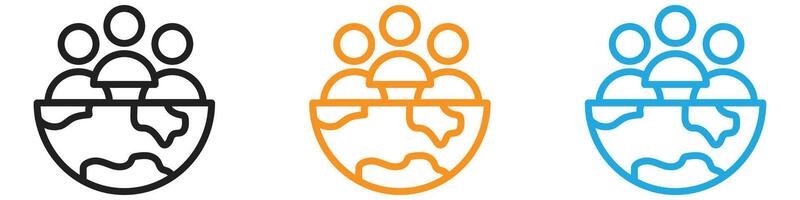 World population icon logo set collection for web app ui vector