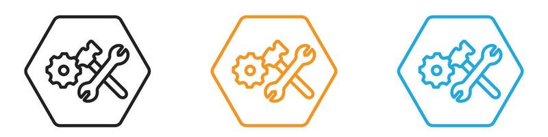wrench icon set vector