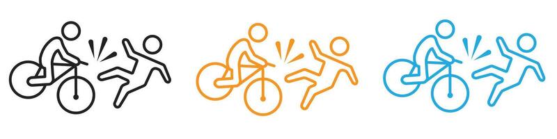becycle accident icon logo set collection for web app ui vector