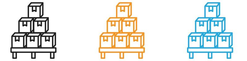 box on a pallet icon logo set collection for web app ui vector