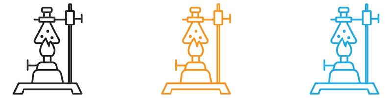 burner boiling chemical icon logo set collection for web app ui vector