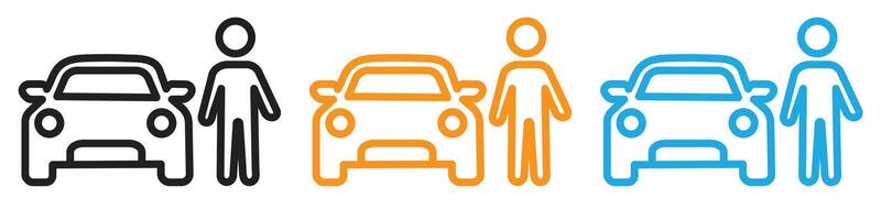 car driver icon logo set collection for web app ui vector