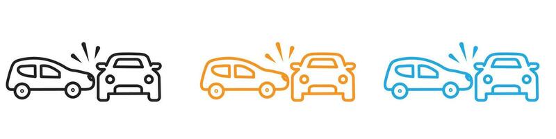 car side crash icon logo set collection for web app ui vector