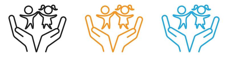 child protect icon logo set collection for web app ui vector