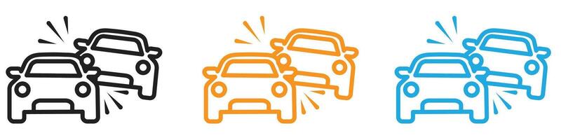 car accident icon logo set collection for web app ui vector