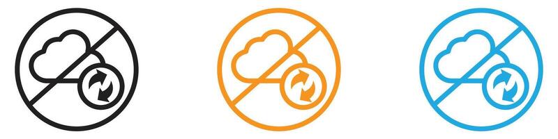 cloud sync disable icon logo set collection for web app ui vector