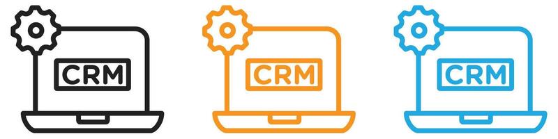 crm icon logo set collection for web app ui vector