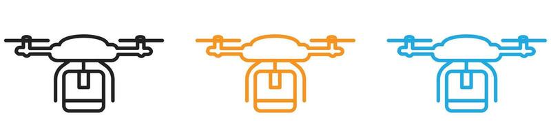 drone delivery icon logo set collection for web app ui vector