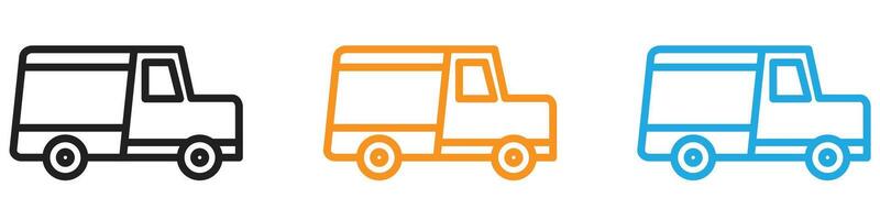 delivery truck icon logo set collection for web app ui vector