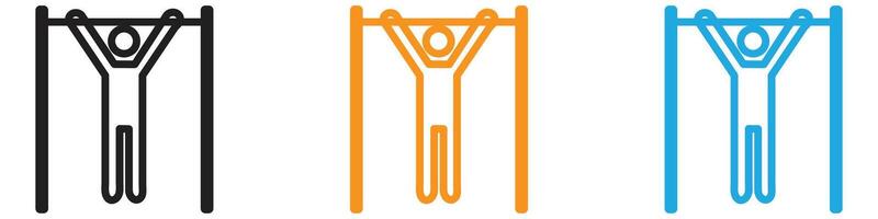 exercise hang bar icon logo set collection for web app ui vector