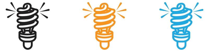 energy efficiency light bulb icon logo set collection for web app ui vector