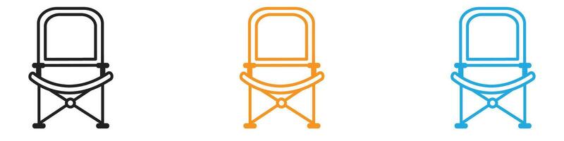 folding chair icon logo set collection for web app ui vector