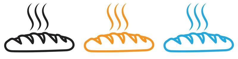 fresh bread icon logo set collection for web app ui vector