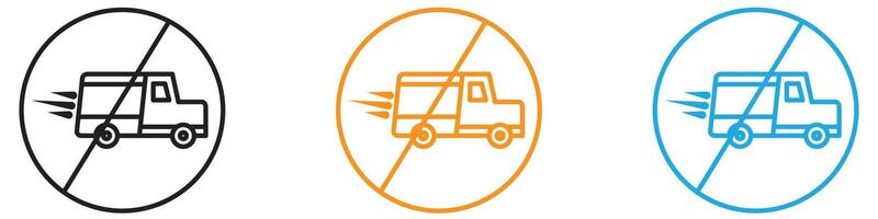 forbidden fast truck icon logo set collection for web app ui vector