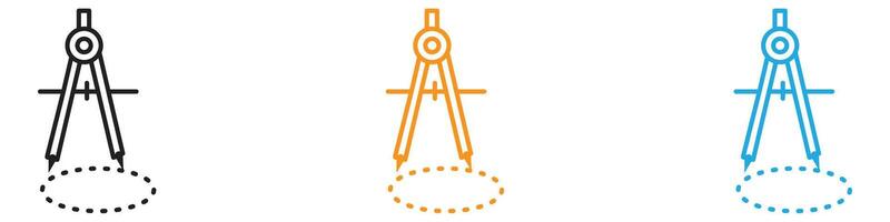 geometric compass icon logo set collection for web app ui vector